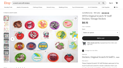 Etsy - 1970s Original Scratch ‘N’ Sniff Stickers
