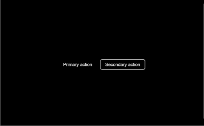 Two buttons under High Contrast Mode: one with the text ‘primary action’ and the second one with the text ‘secondary action.’ The first one has no border.