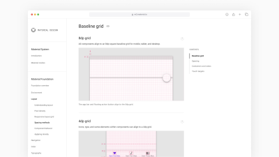 Google Material Design grid system