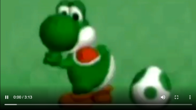 Video with controls showing a Yoshi image