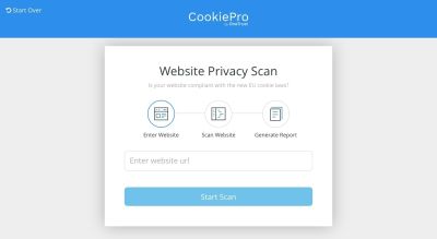 CookiePro website privacy scan