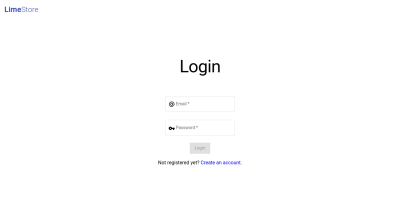 Screenshot of login page