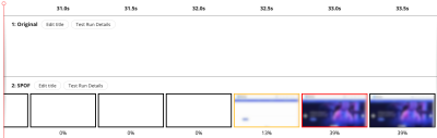 A screenshot with filmstripes with performance (load times)