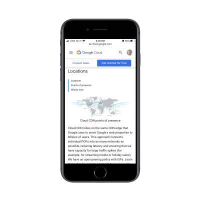Google Cloud CDN PoP locations
