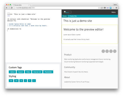 A simple content preview editor that allows fast Markdown to HTML conversion