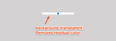 Range input in Chrome before background: transparent is applied.