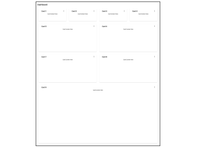dashboard component with additional cards