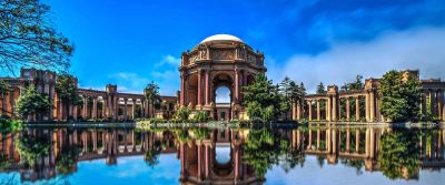 The garden of the gorgeous Palace of Fine Arts in San Francisco