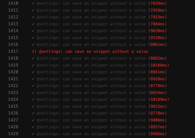 A screenshot from a CI execution with a flaky test