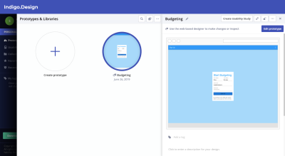 Indigo.Design prototype editor access