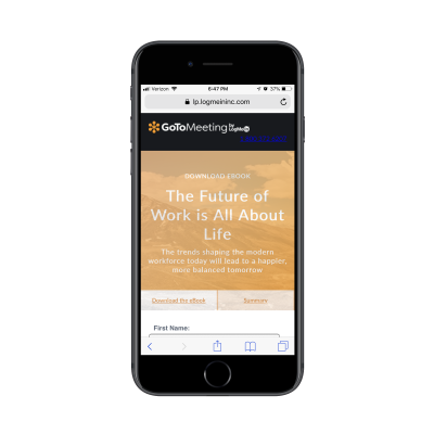 GoToMeeting engaging header design