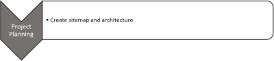 Flow graph showing the different processes, specifically project planning and creating a sitemap and architecture