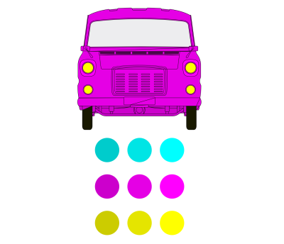 design in RGB (red, green, and blue)