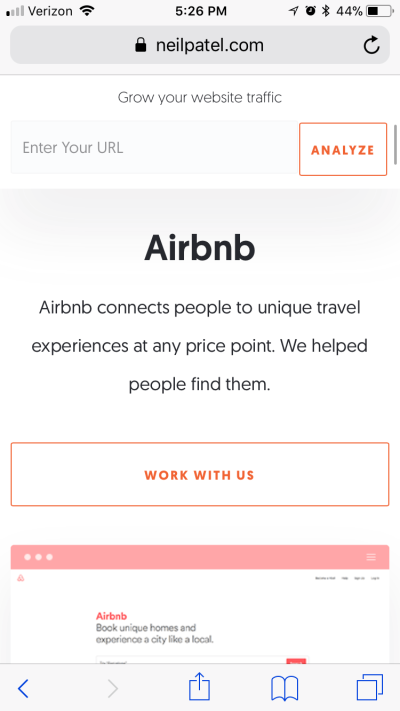 All CTAs on the Neil Patel websites are ghost buttons.
