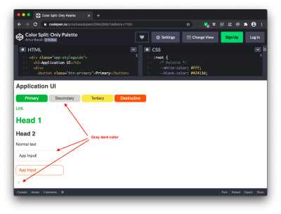UI Controls: buttons, link, head and regular texts, input field