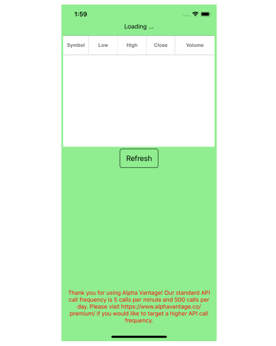 An error when requesting web data