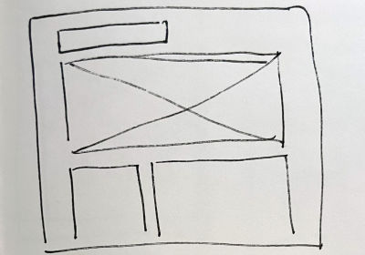 A sketch of how my website should be laid out on a desktop