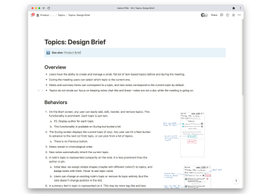Design brief for Miter’s Topics feature