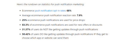 The rundown on statistics for push notification marketing.