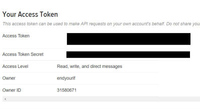 Retrieving Twitter’s Access Tokens