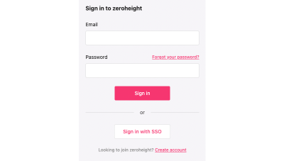 Zeroheight sign-in form