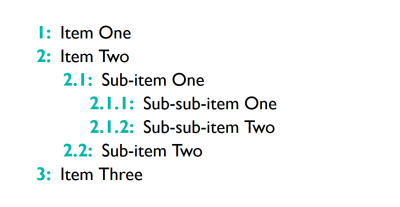 A set of nested lists