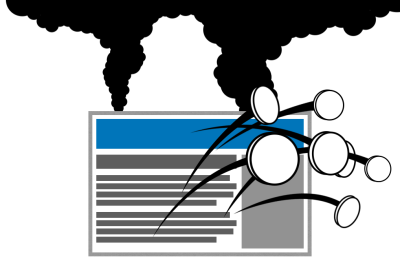 Illustration of web site that is imploding