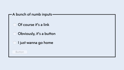 A group of disabled inputs and a button