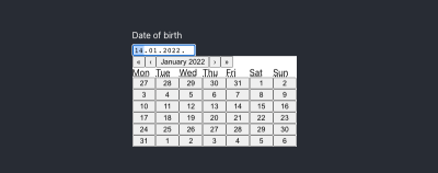 A date-picking component