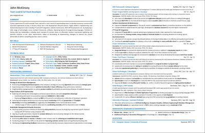 A Sample Web Developer Résumé
