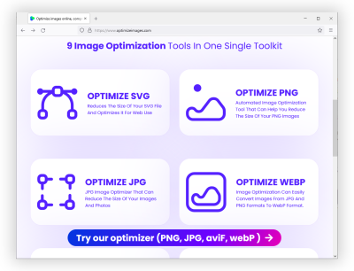 تصویری از وب سایت OptimizeImages