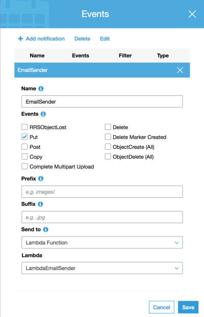 Setting up S3 with Lambda