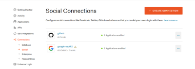 Social Connections settings
