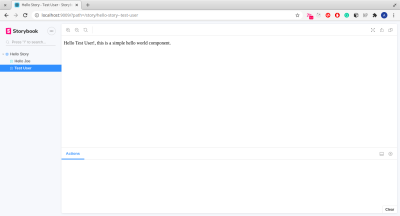 this image shows 'Hello Test User!, this is a simple web component'