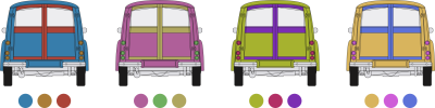 Split complementary palette includes two colors on either side of the complementary.