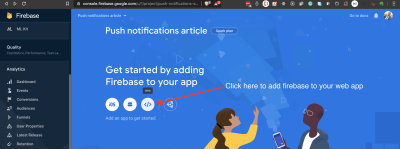 Add Firebase to a web project
