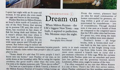 The article title is centered and wrapped by text set as two columns