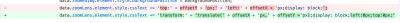 managing the lense movement by using transform translate