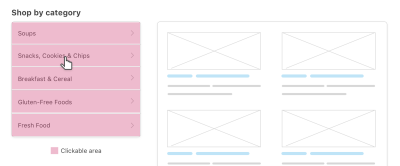 Navigation bars should ideally be full-width, so there is no need to focus specifically on the link area.