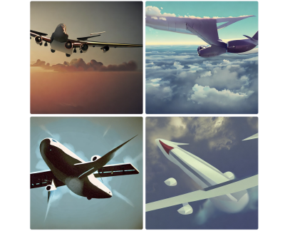 AI-generated design: Illustrations of airplanes