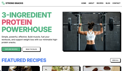 Strong Snacks website