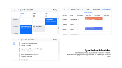 Syncfusion Scheduler