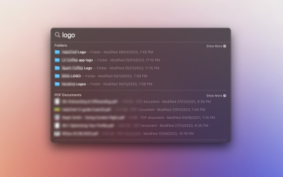 Find files or folders feature in Spotlight