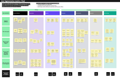 A final version of a user segmentation matrix with anonymized inputs