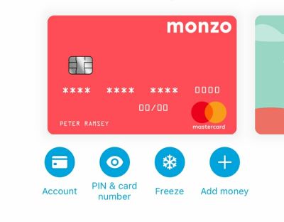 برنامه Monzo در سال 2020