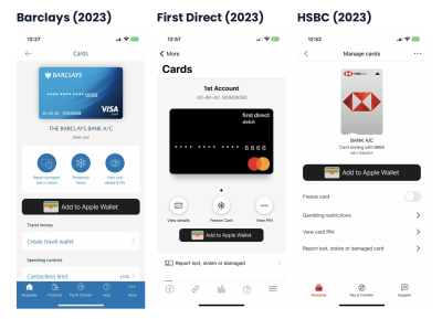 Most common card management features of mobile banks