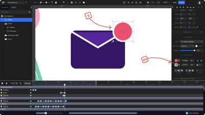 A screenshot showing steps how to edit the mail icon.