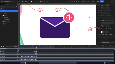 A screenshot showing steps how to edit the mail icon.