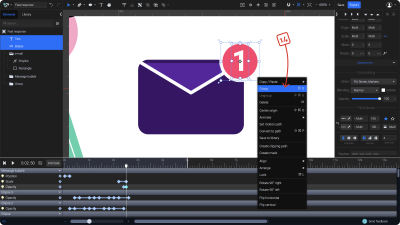 A screenshot showing steps how to edit the mail icon.