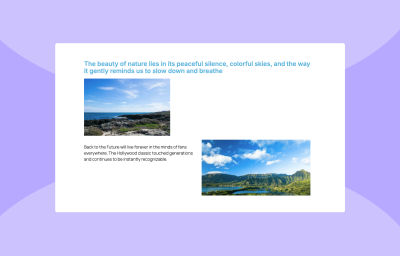 Image of a website layout built for performance testing comparison.